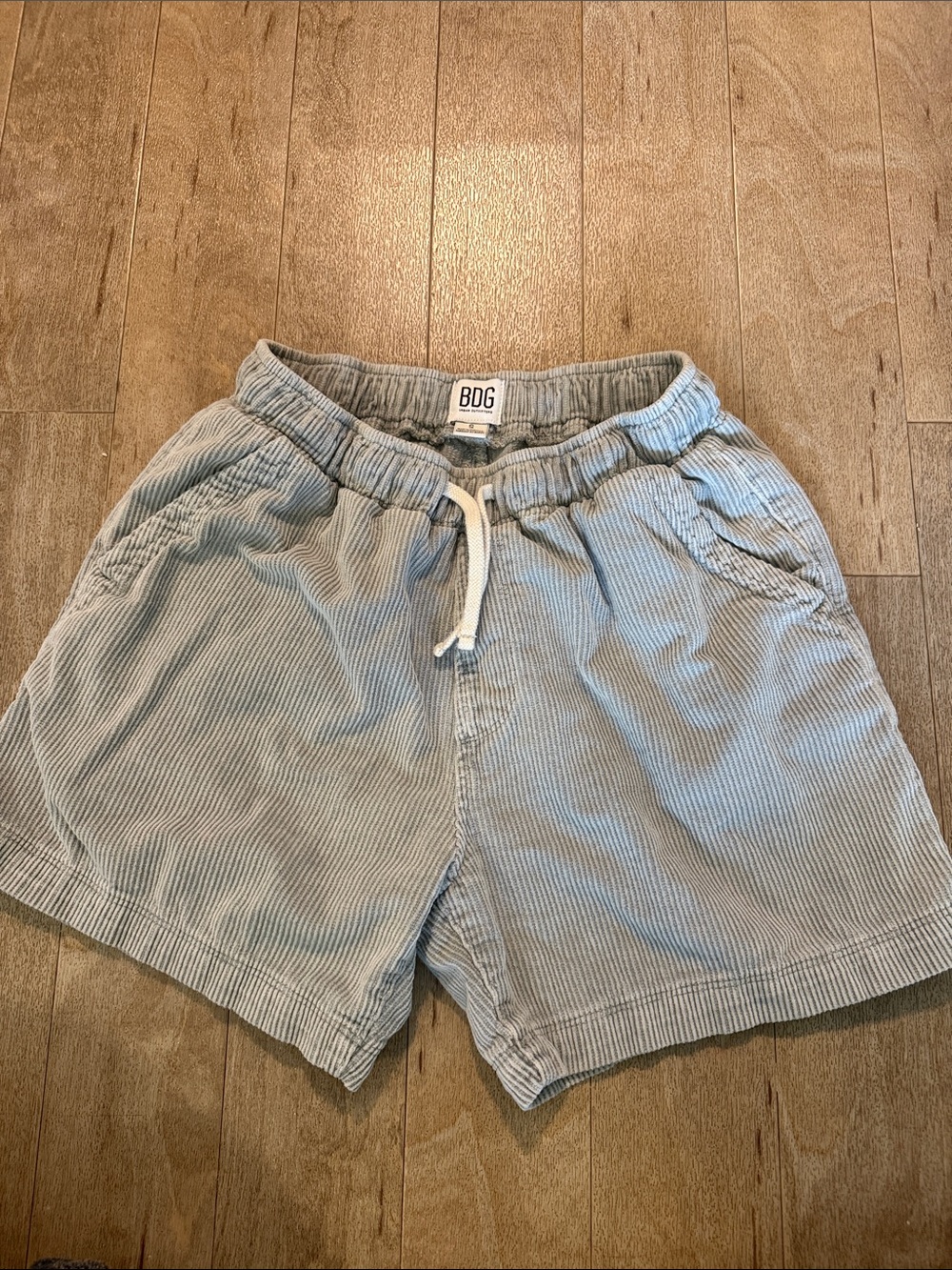 BDG Light Blue Striped Corduroy Drawstring Shorts Sz. S